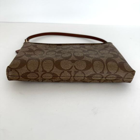 Coach Signature Shoulder Bag Baguette Pop-Out Removable Pouch F65806 Brown - Picture 7 of 14